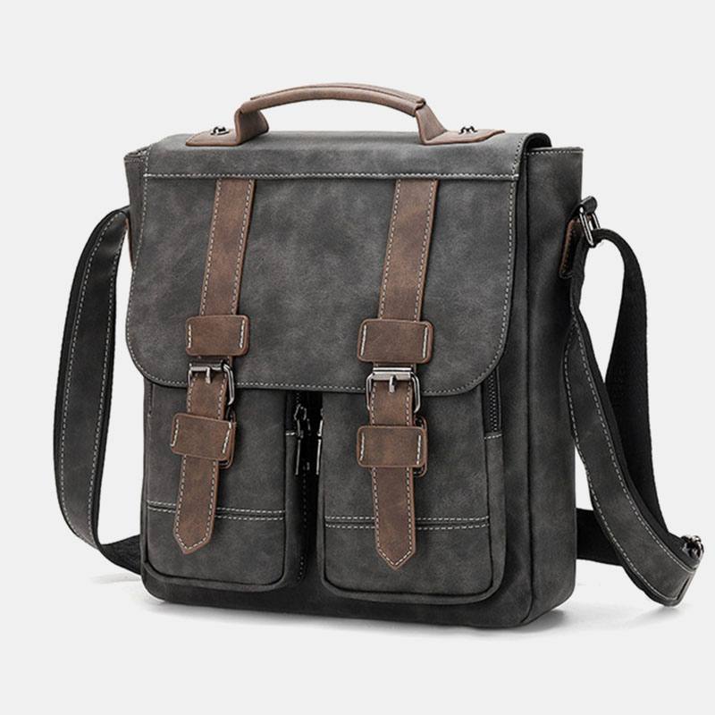 Miesten Pu-nahkainen Monitasku Vintage Rento Vedenpitävä Hengittävä Crossbody Laukut Olkalaukut