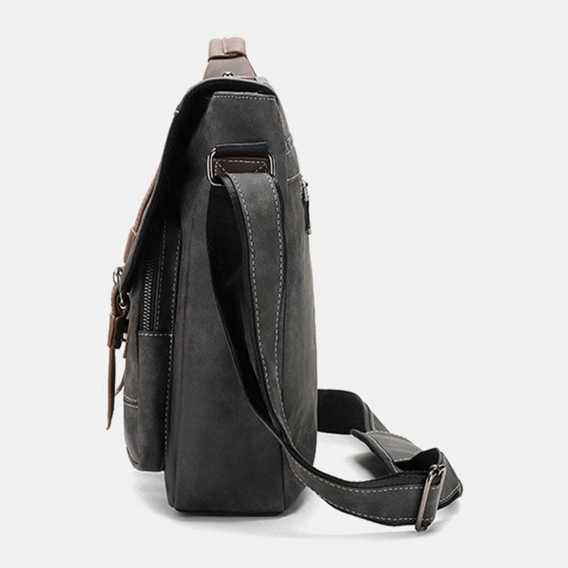 Miesten Pu-nahkainen Monitasku Vintage Rento Vedenpitävä Hengittävä Crossbody Laukut Olkalaukut