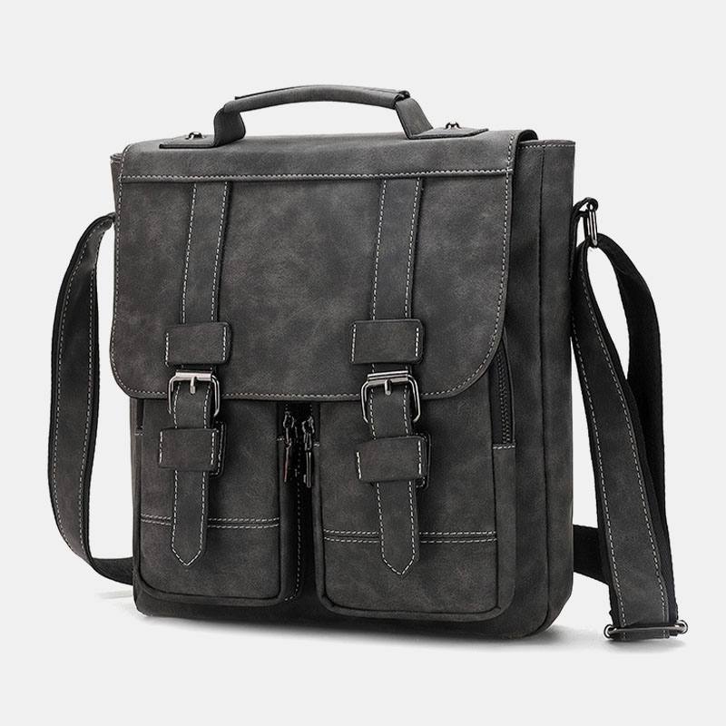 Miesten Pu-nahkainen Monitasku Vintage Rento Vedenpitävä Hengittävä Crossbody Laukut Olkalaukut