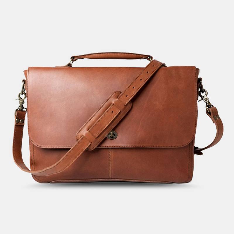 Miesten Pu-nahkainen Monitoiminen Vintage 15.6 Tuuman Kannettavan Tietokoneen Varkaudenesto Salkku Messenger Bag Crossbody Laukku