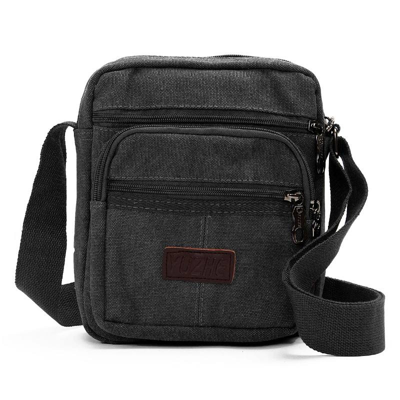 Miesten Rento Retro Canvas Olkalaukut Multi Pocket Crossbody Laukut