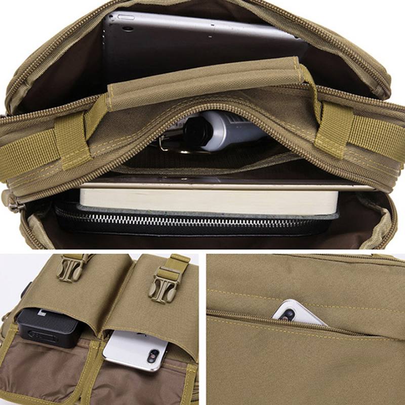 Miesten Uusi Canvas Tactical Camo Rento Crossbody Laukku