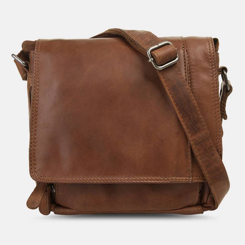 Miesten Vedenpitävä Monikerroksinen Vetoketjullinen Crossbody Laukku Keinonahkainen Pehmeä Messenger Bag Varkaudenestolaukku