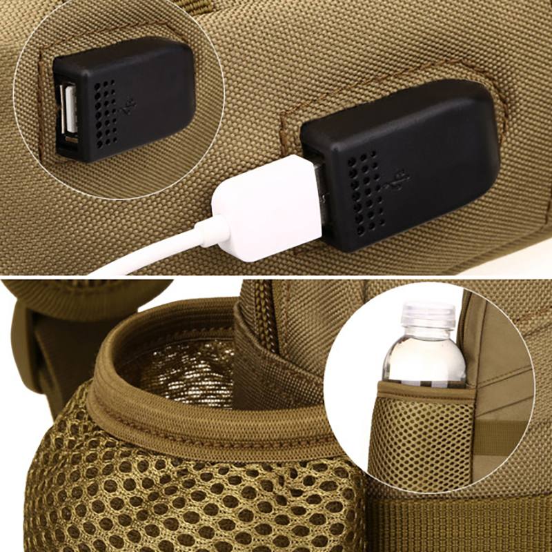 Miesten Vedenpitävä Usb-lataus Monitoiminen Crossbody-laukku