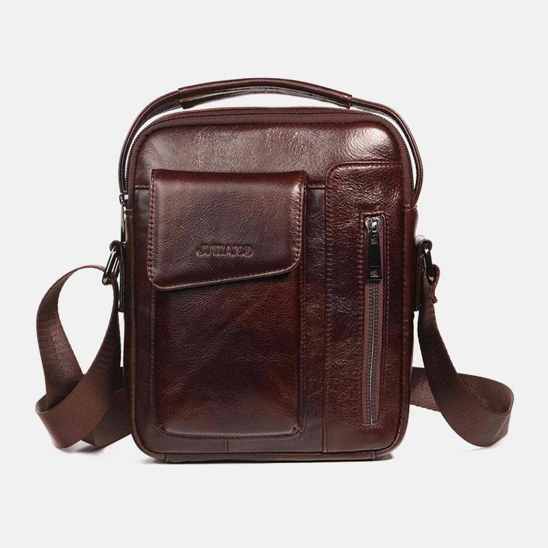 Miesten Vintage Aitoa Nahkaa Oleva Crossbody Laukku Olkalaukku Business Laukku