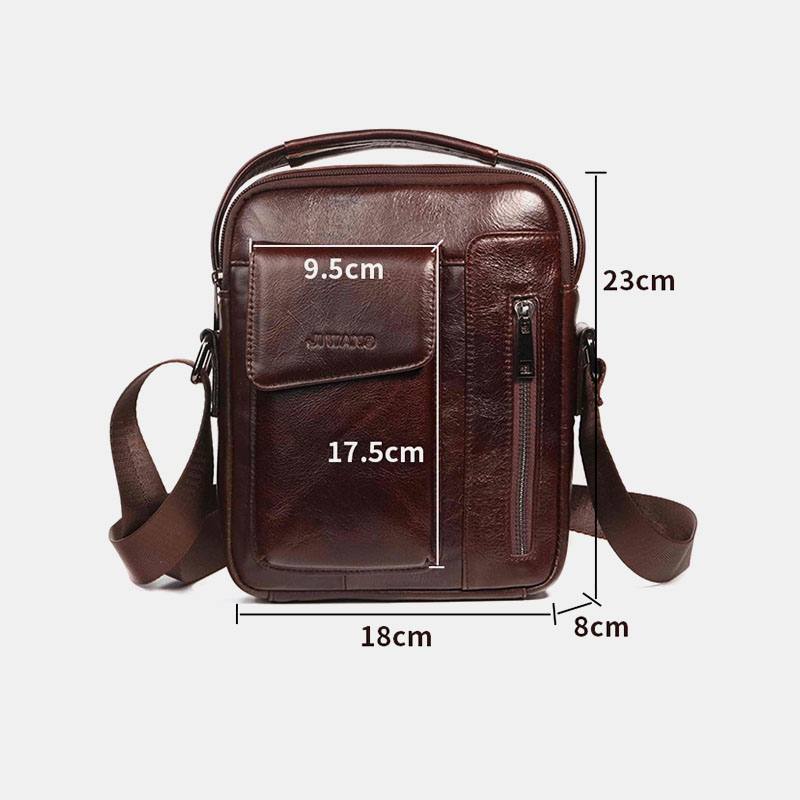 Miesten Vintage Aitoa Nahkaa Oleva Crossbody Laukku Olkalaukku Business Laukku