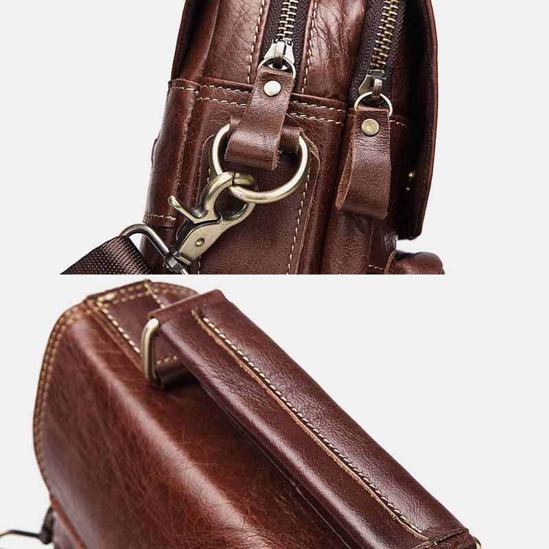 Miesten Vintage Aitoa Nahkaa Oleva Olkalaukku Crossbody Bag Messenger Bag