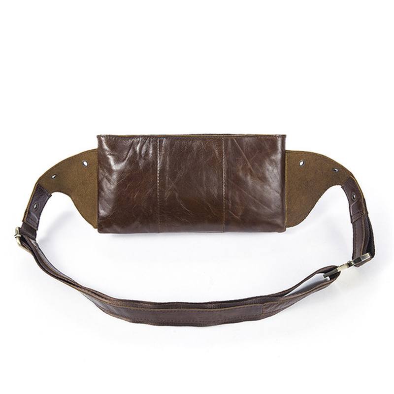 Miesten Vintage Aitoa Nahkaa Oleva Vyötärölaukku Kestävä Retro-crossbody-laukku