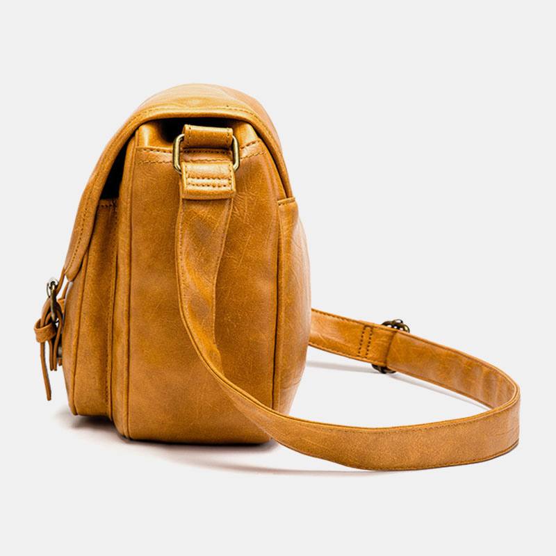 Miesten Vintage Vedenpitävä Multi-pockets Flap-over Keinonahkainen Crossbody Laukku