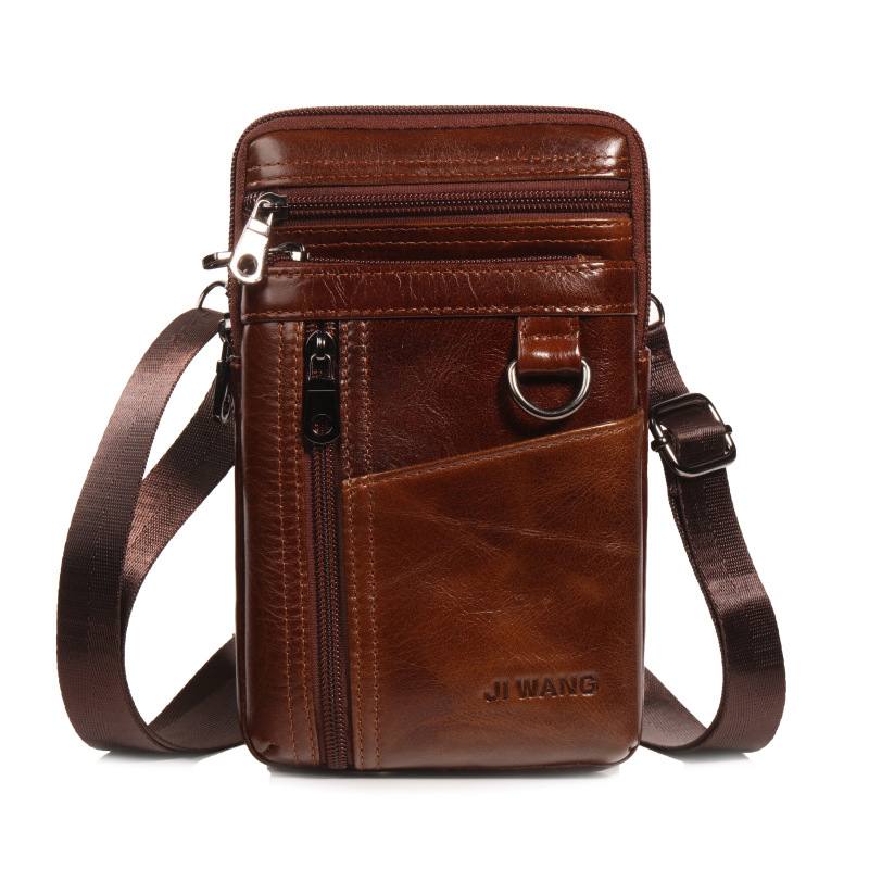 Monitoiminen Lehmännahkainen Vyölaukku Vintage Crossbody -laukku