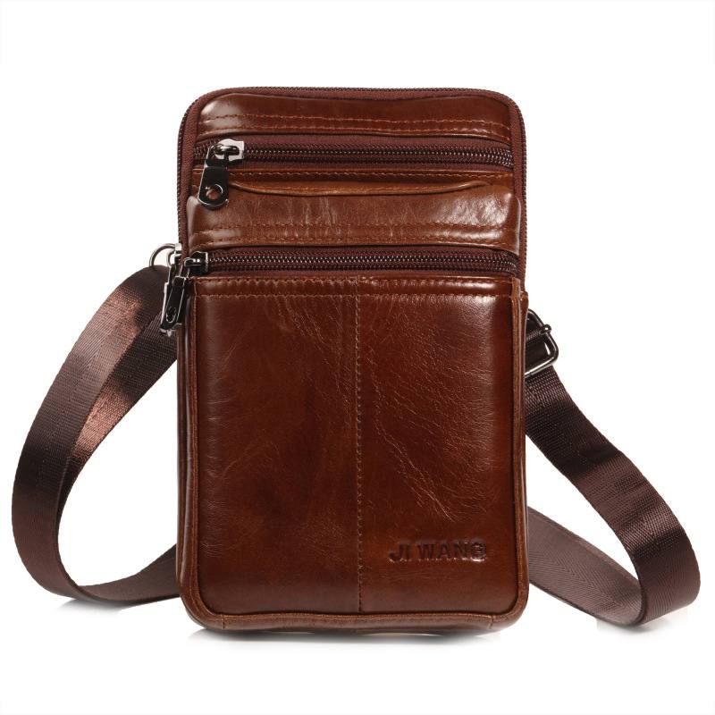 Monitoiminen Lehmännahkainen Vyölaukku Vintage Crossbody -laukku