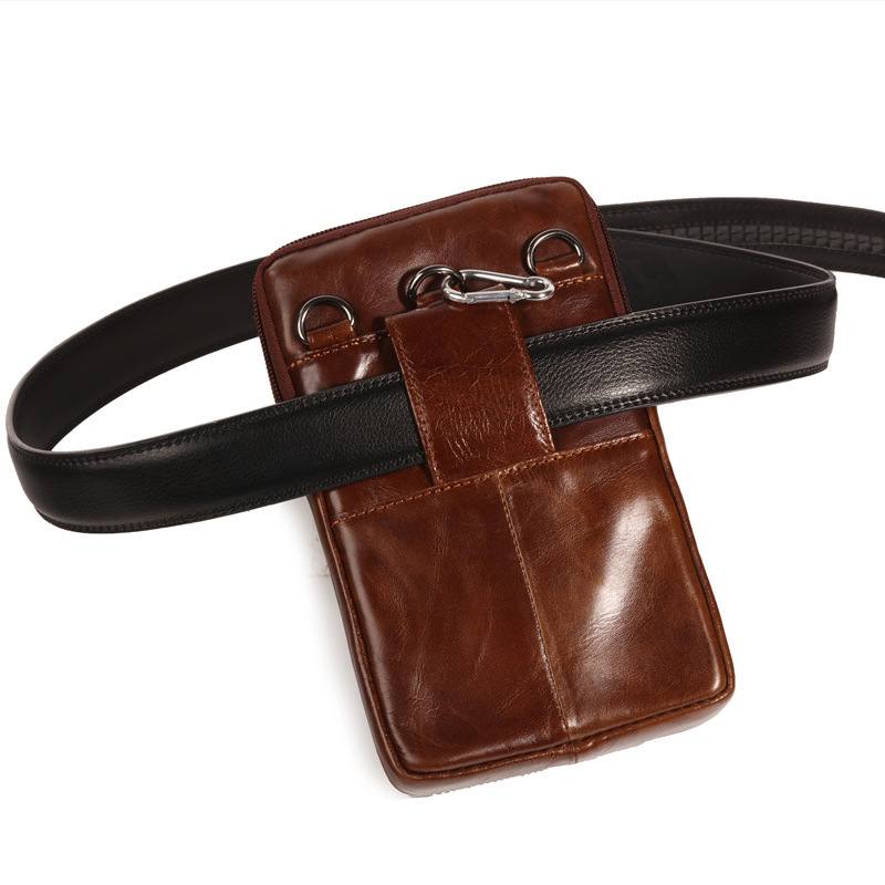 Monitoiminen Lehmännahkainen Vyölaukku Vintage Crossbody -laukku