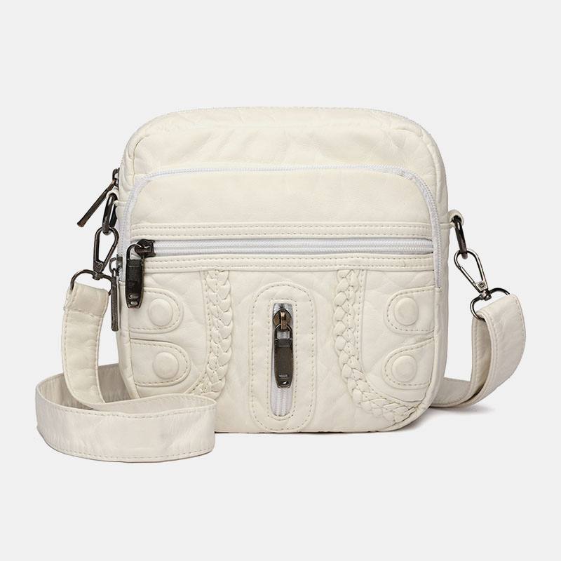 Naiset Pesty Pu-nahka Suuri Kapasiteetti Retro 6.3 Tuuman Puhelinlaukku Pehmeä Crossbody Laukut Olkalaukku