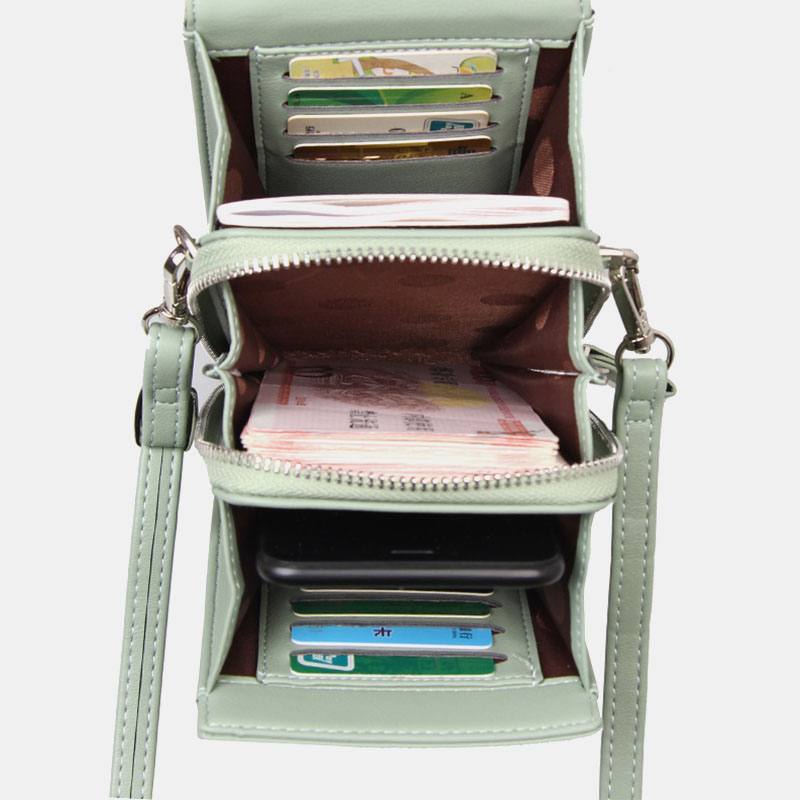 Naisten 8 Card Slot -puhelinlaukku Solid Crossbody -laukku Olkalaukku