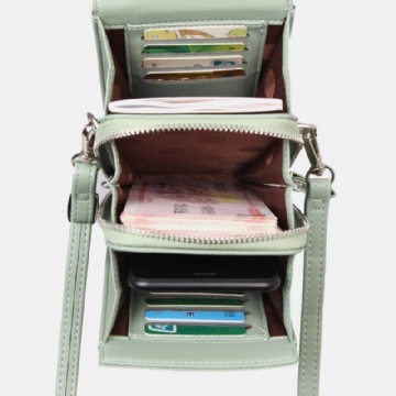 Naisten 8 Card Slot -puhelinlaukku Solid Crossbody -laukku Olkalaukku