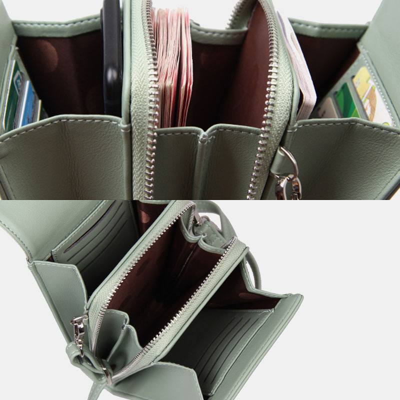 Naisten 8 Card Slot -puhelinlaukku Solid Crossbody -laukku Olkalaukku