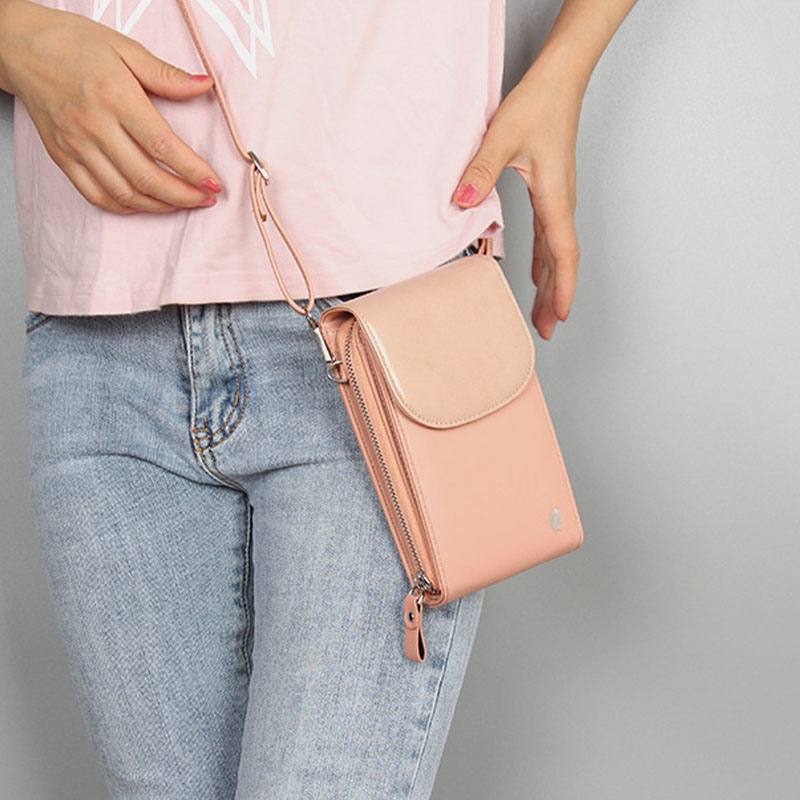 Naisten 8 Card Slot -puhelinlaukku Solid Crossbody -laukku Olkalaukku