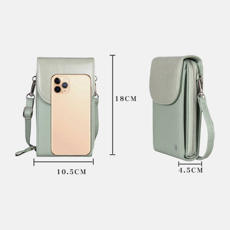 Naisten 8 Card Slot -puhelinlaukku Solid Crossbody -laukku Olkalaukku