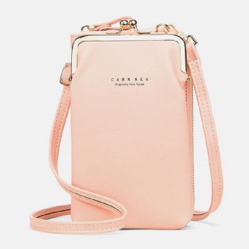 Naisten 9 Card Slot -puhelinlaukku Solid Crossbody -laukku Olkalaukku