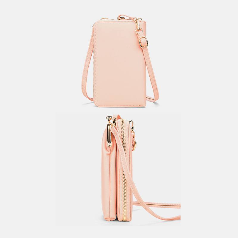 Naisten 9 Card Slot -puhelinlaukku Solid Crossbody -laukku Olkalaukku