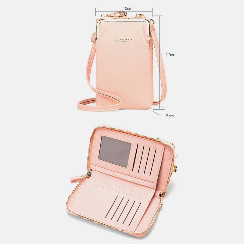 Naisten 9 Card Slot -puhelinlaukku Solid Crossbody -laukku Olkalaukku