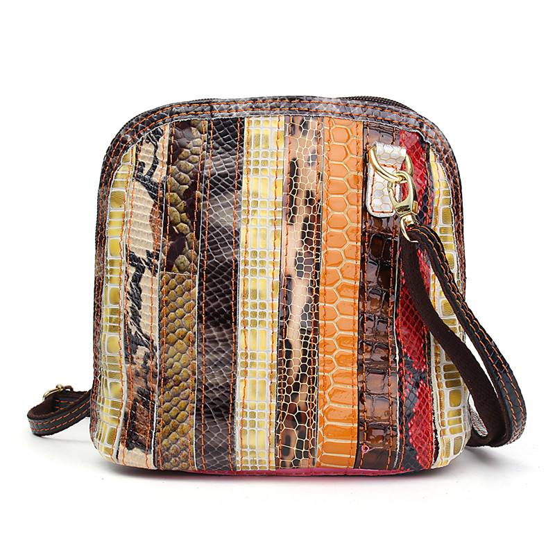 Naisten Aitoa Nahkaa Patchwork Kukkainen Crossbody Laukku