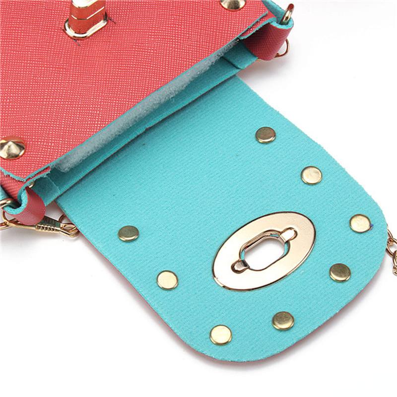 Naisten Chain Rivet Olkalaukut Lukko 6.5 Tuuman Puhelinlaukut Case Crossbody Laukut