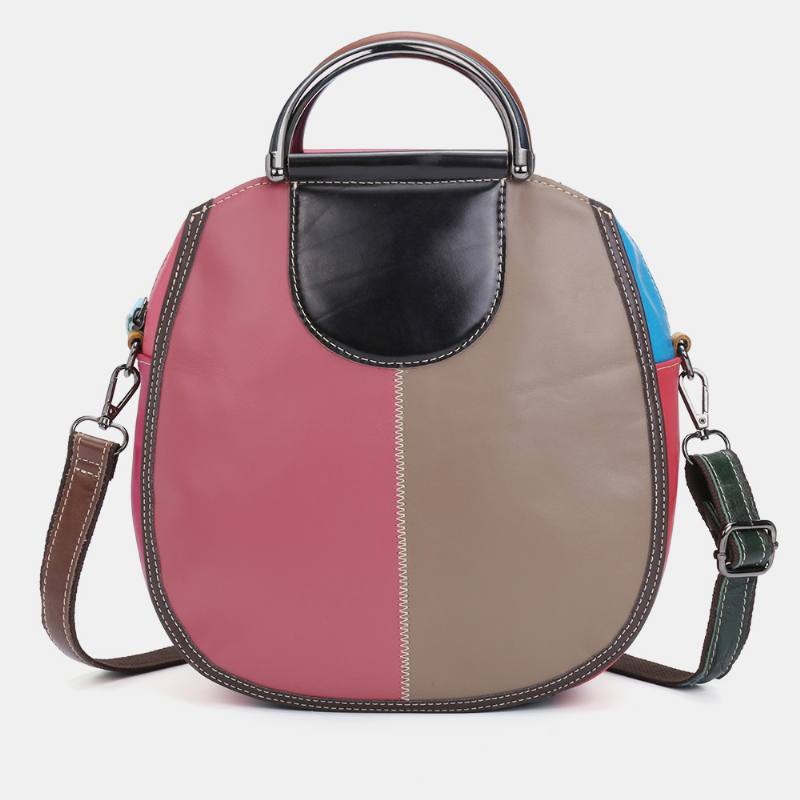 Naisten Circle Aitoa Nahkaa Oleva Laukku Patchwork Crossbody Bag Käsilaukku Olkalaukku