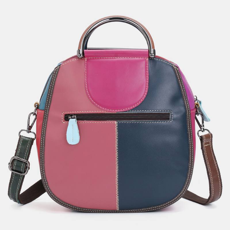 Naisten Circle Aitoa Nahkaa Oleva Laukku Patchwork Crossbody Bag Käsilaukku Olkalaukku