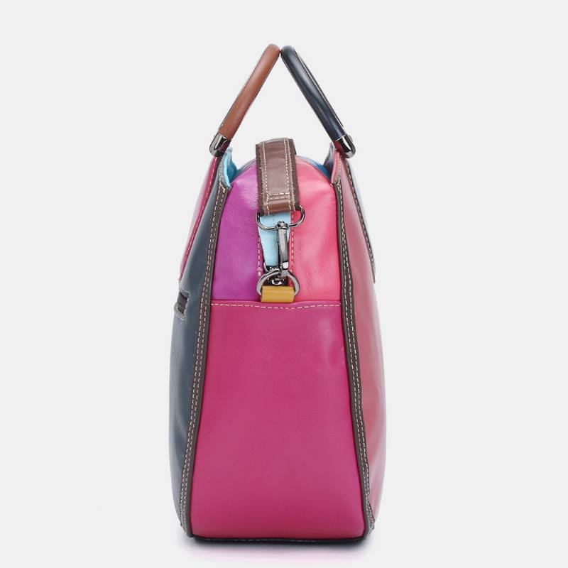 Naisten Circle Aitoa Nahkaa Oleva Laukku Patchwork Crossbody Bag Käsilaukku Olkalaukku