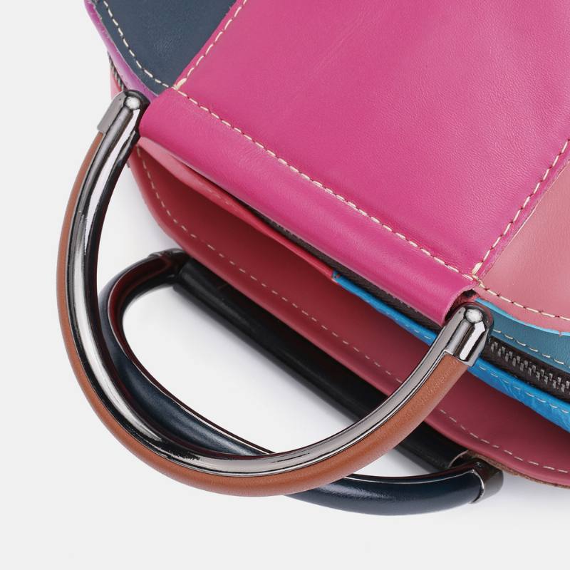 Naisten Circle Aitoa Nahkaa Oleva Laukku Patchwork Crossbody Bag Käsilaukku Olkalaukku