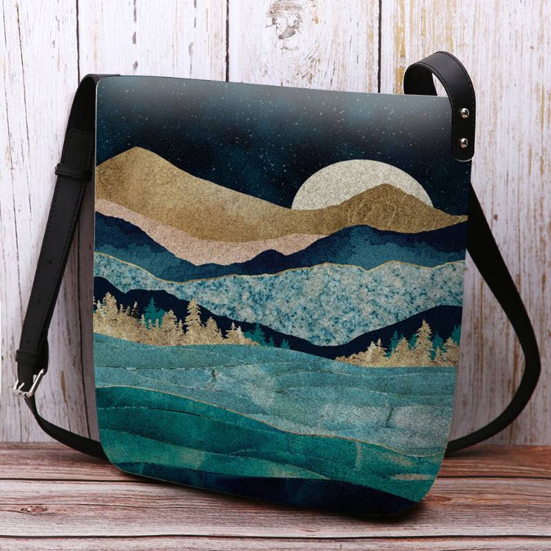 Naisten Huopa Mountain Treetop Landscape Painatus Bag Crossbody Bag Olkalaukku