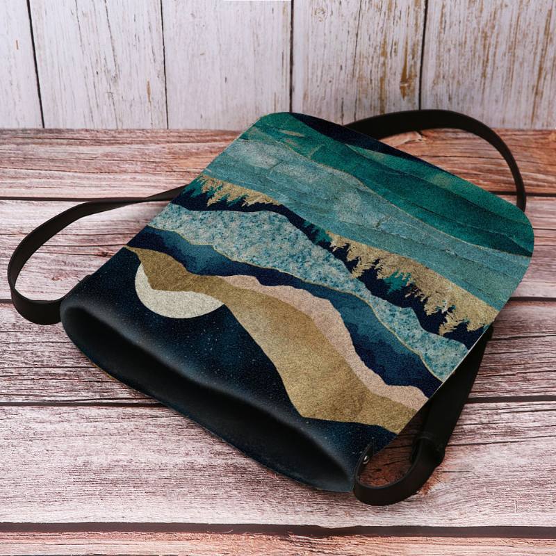 Naisten Huopa Mountain Treetop Landscape Painatus Bag Crossbody Bag Olkalaukku