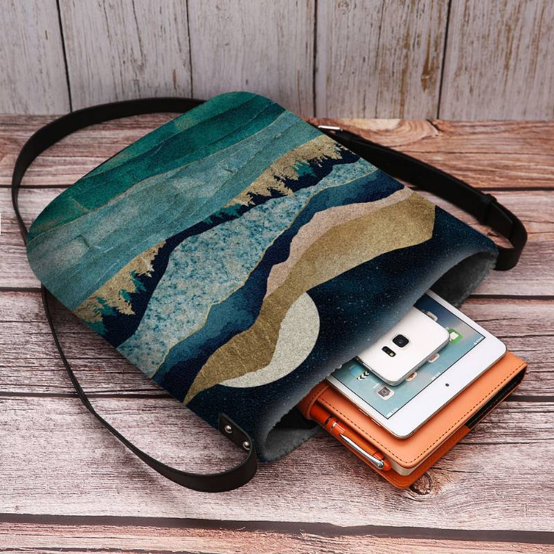 Naisten Huopa Mountain Treetop Landscape Painatus Bag Crossbody Bag Olkalaukku