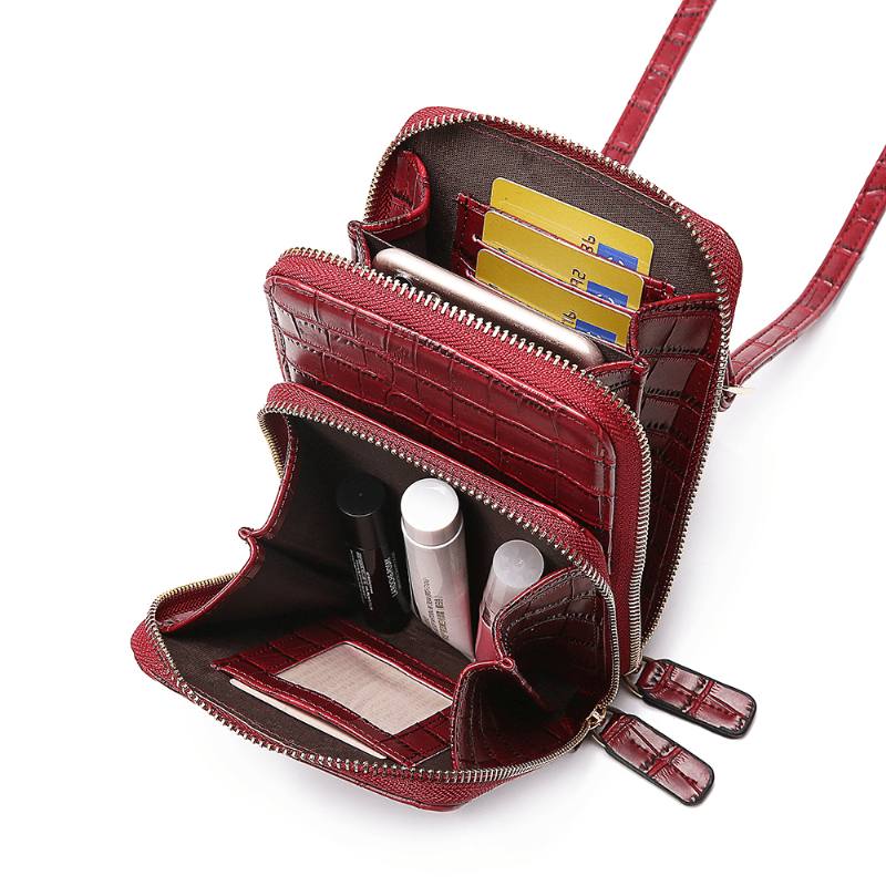 Naisten Krokotiilikuvioinen Multi-card Slots -laukku Puhelinlaukku Crossbody-laukku