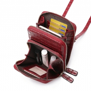 Naisten Krokotiilikuvioinen Multi-card Slots -laukku Puhelinlaukku Crossbody-laukku