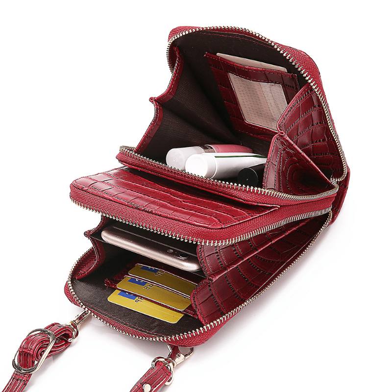 Naisten Krokotiilikuvioinen Multi-card Slots -laukku Puhelinlaukku Crossbody-laukku