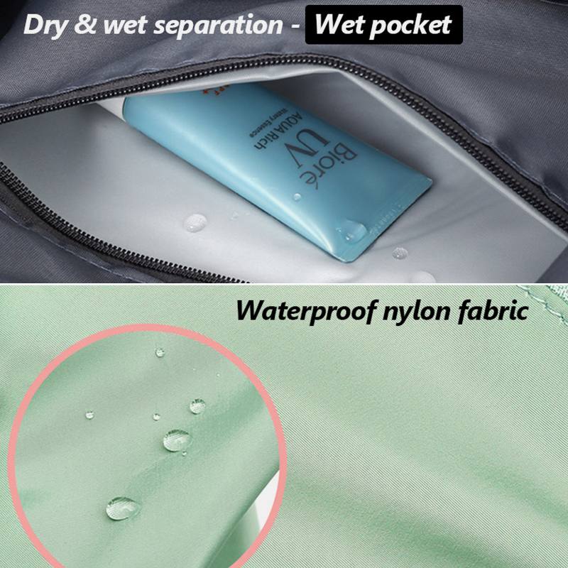 Naisten Oxford Dry Wet Separation -kuntosali Skaalautuva Taitettava Design Crossbody Laukku Suuri Kapasiteetti Kiinteä Hihna Vedenpitävä Käytettävä Matkalaukku