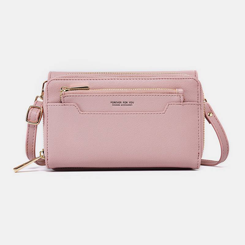 Naisten Pu 6.3 Tuuman Puhelin Solid Crossbody Laukku Puhelinlaukku Lompakko