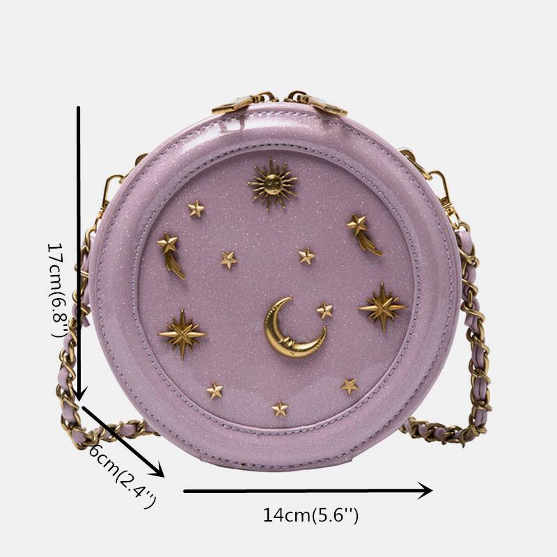 Naisten Pu Chain Galaxy Pyöreä Crossbody Laukku