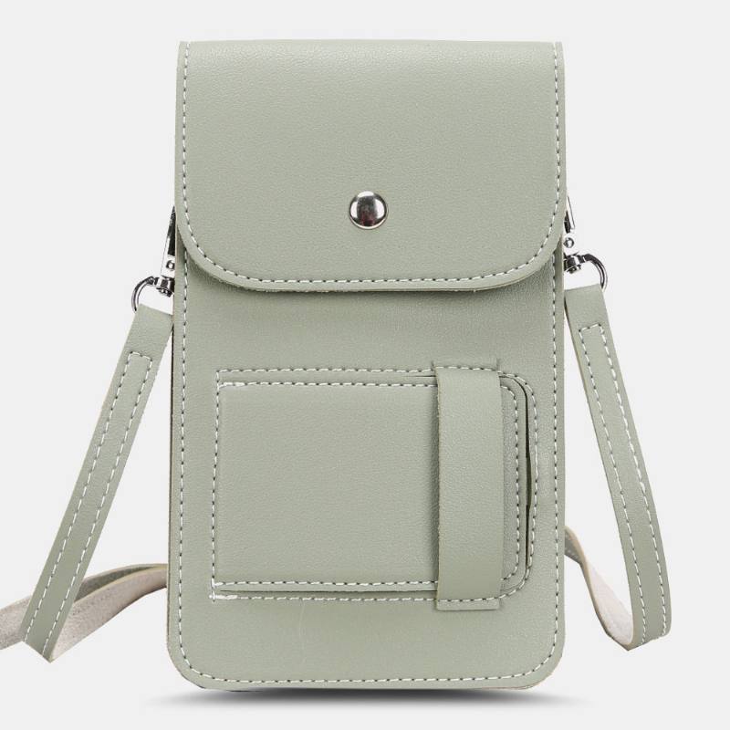 Naisten Pu-pehmeä Nahka Vedenpitävä Läpinäkyvä Kosketusnäytöllinen Puhelinlaukku Crossbody Laukku Olkalaukku