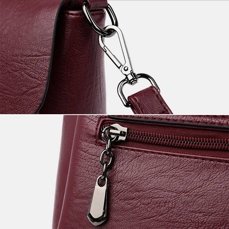 Naisten Retro-keinonahkainen Vedenpitävä Magneettinen Olkalaukku 6.5 Tuuman Puhelinlaukku Crossbody-laukku