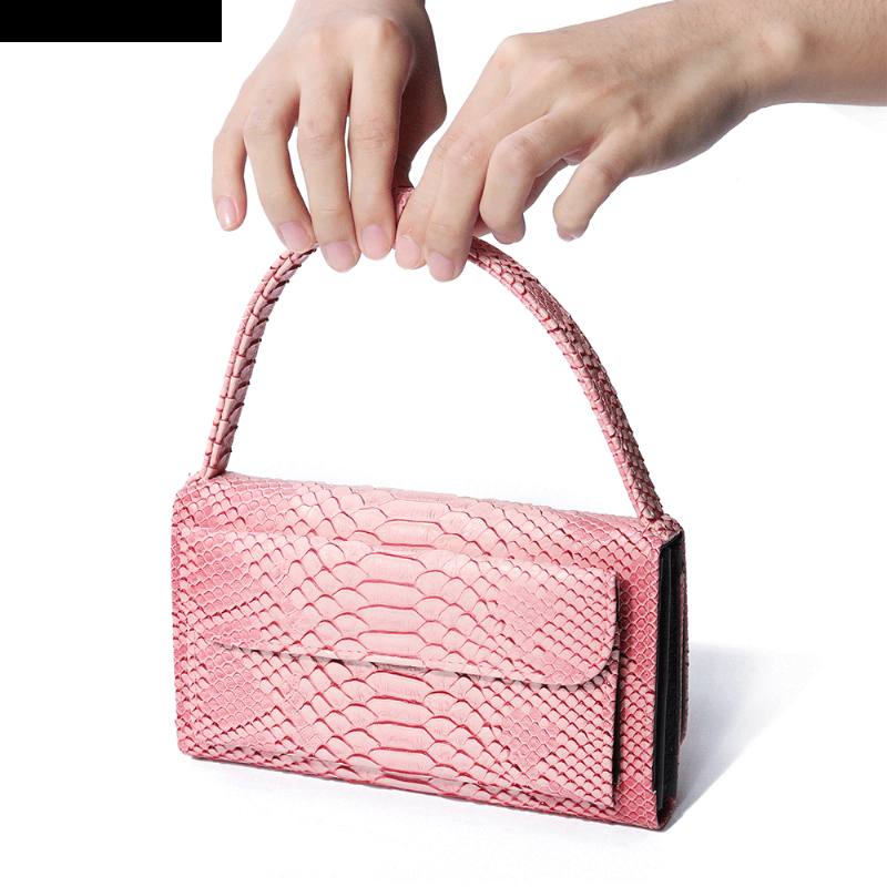 Naisten Snake Skin Aito Nahkaketju Olkalaukku Crossbody Laukku Käsilaukku Pitkä Lompakko