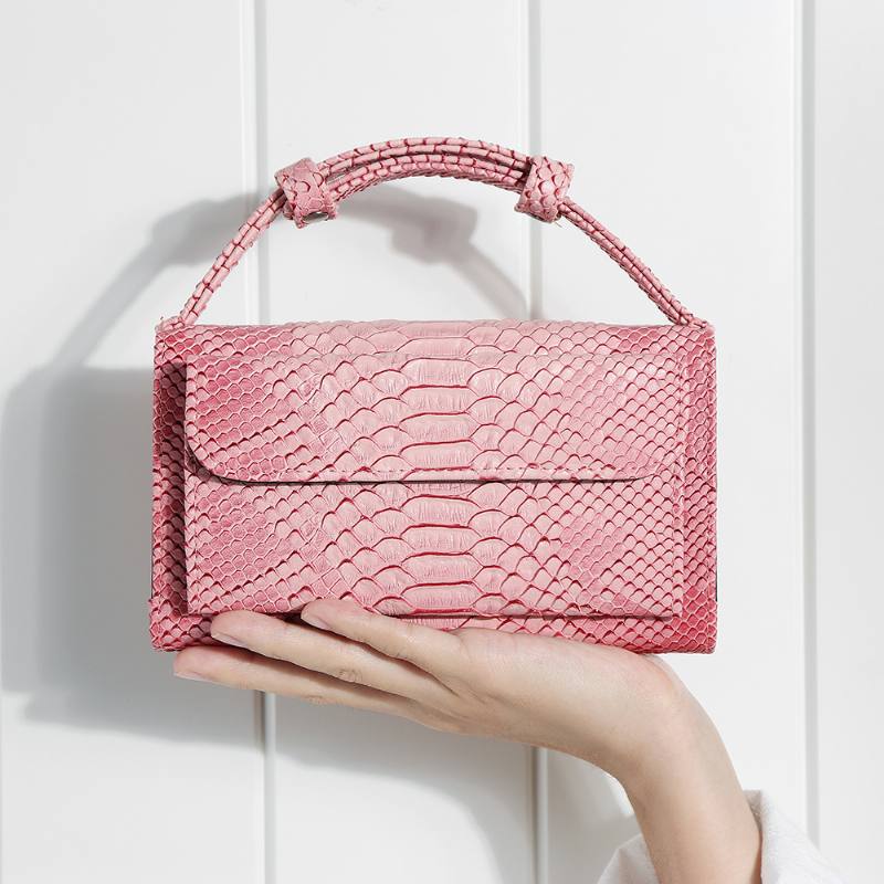 Naisten Snake Skin Aito Nahkaketju Olkalaukku Crossbody Laukku Käsilaukku Pitkä Lompakko