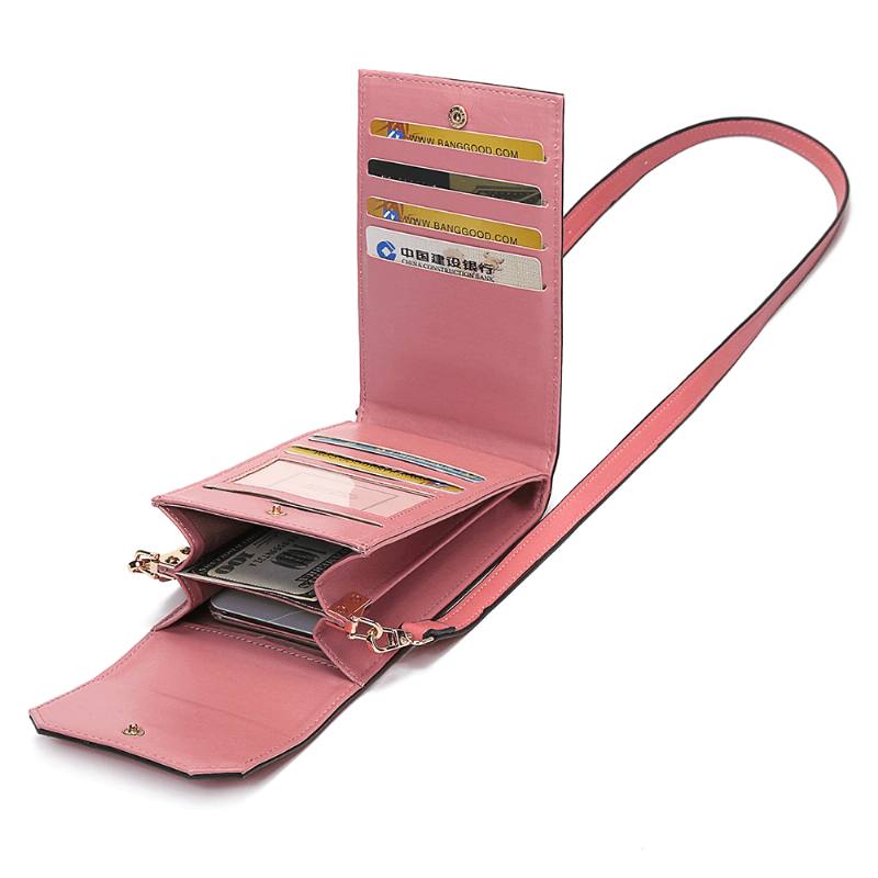 Naisten Solid Flap Card Bag Puhelinlaukku Crossbody Bag