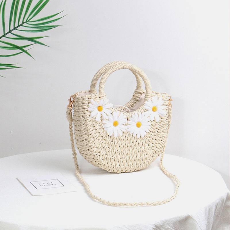 Naisten Travel Summer Beach Straw Käsilaukku Crossbody Bag Olkalaukku