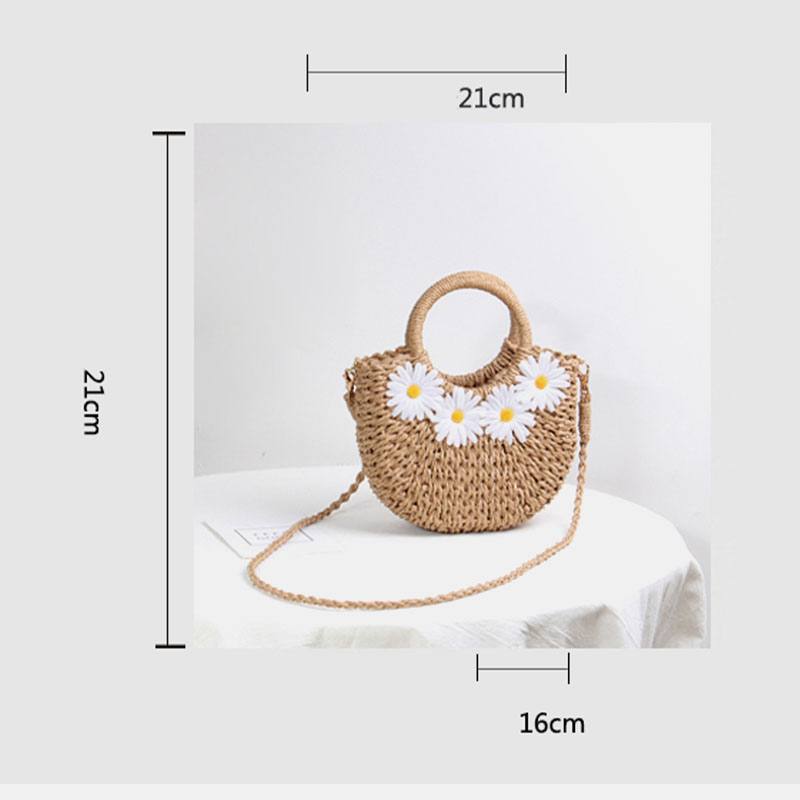 Naisten Travel Summer Beach Straw Käsilaukku Crossbody Bag Olkalaukku