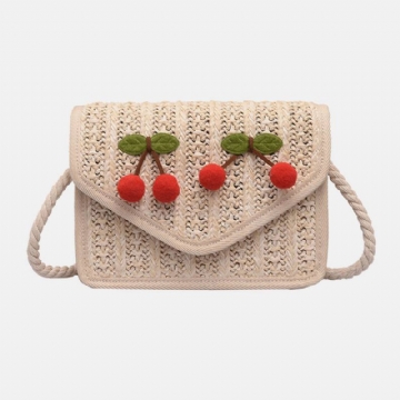 Naisten Travel Summer Beach Weave Straw Crossbody Laukku