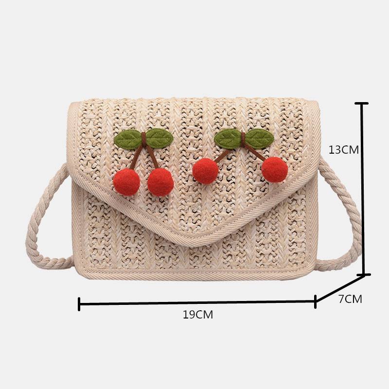 Naisten Travel Summer Beach Weave Straw Crossbody Laukku