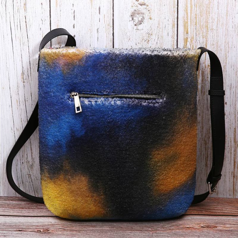 Naisten Värikäs Laukku Diy Lamb Hair Crossbody Laukku Olkalaukku